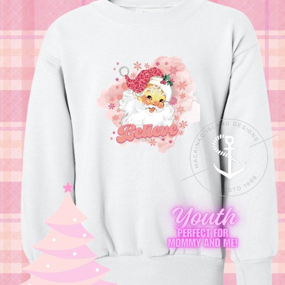 Youth Vintage Santa Sweatshirt Crew Neck Size XS-S-M-L-XL - Picture 1 of 1